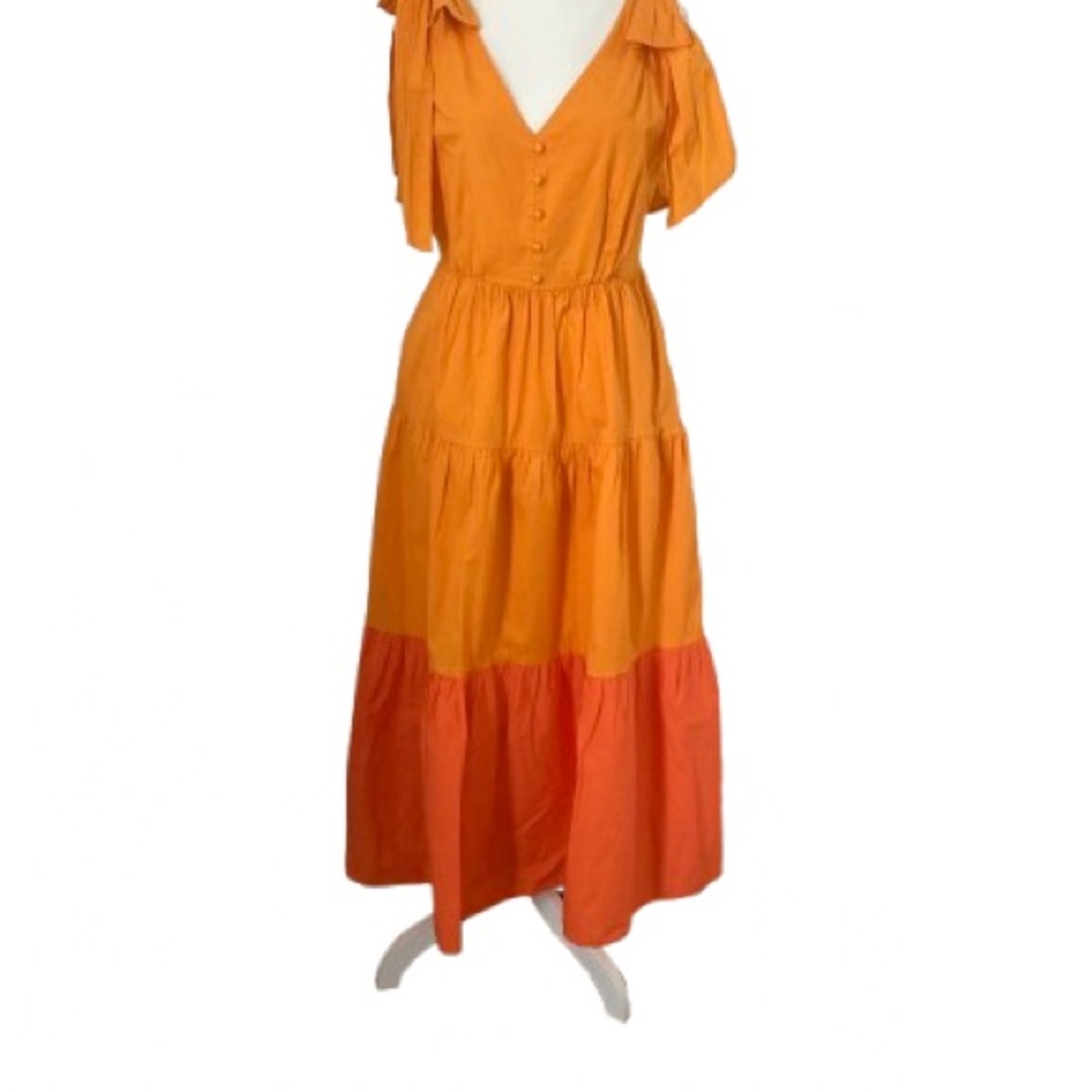 Vibrant Orange Tiered Maxi Dress